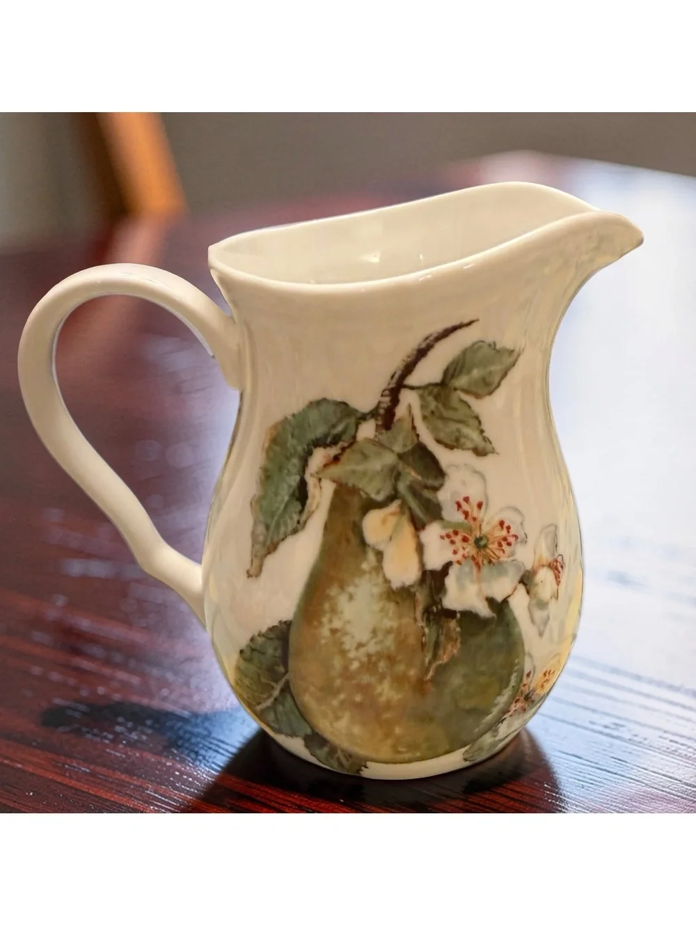 Lenox Spring Harvest Creamer 5” Pear Floral 14 Oz Discontinued 2008-2009